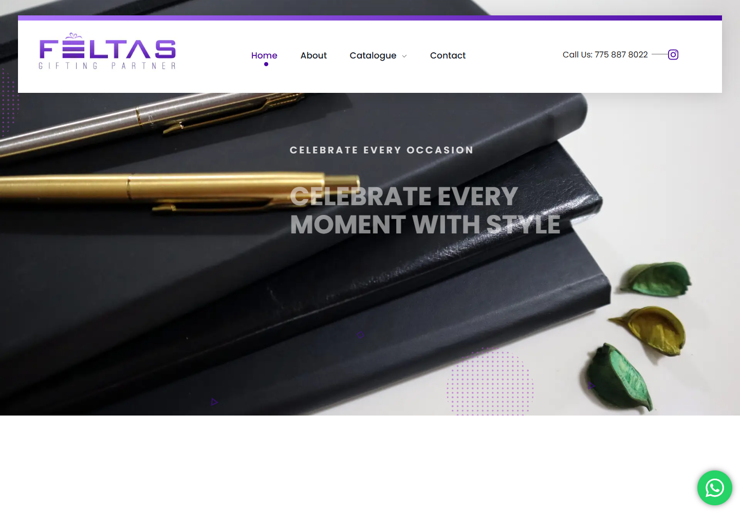 Feltas Gifts corporate gifting website homepage developed by One Touch Solution