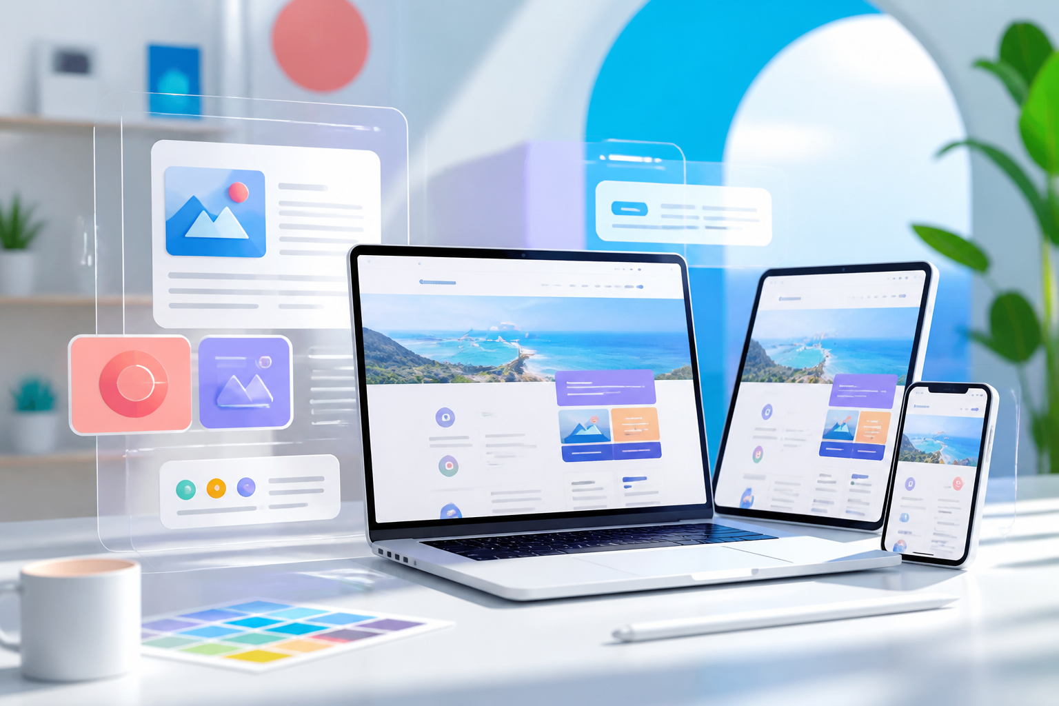 Website development interface visual